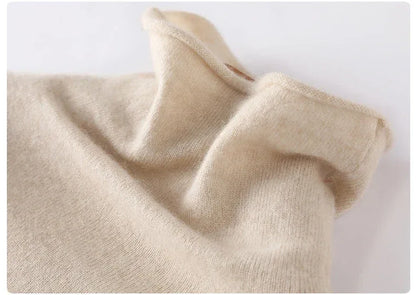 100%Merino Pure Wool Sweater Women's AutumnWinter Long Sleeve High Neck Pullover Warm High Quality Solid Color Basic Knit Jumper