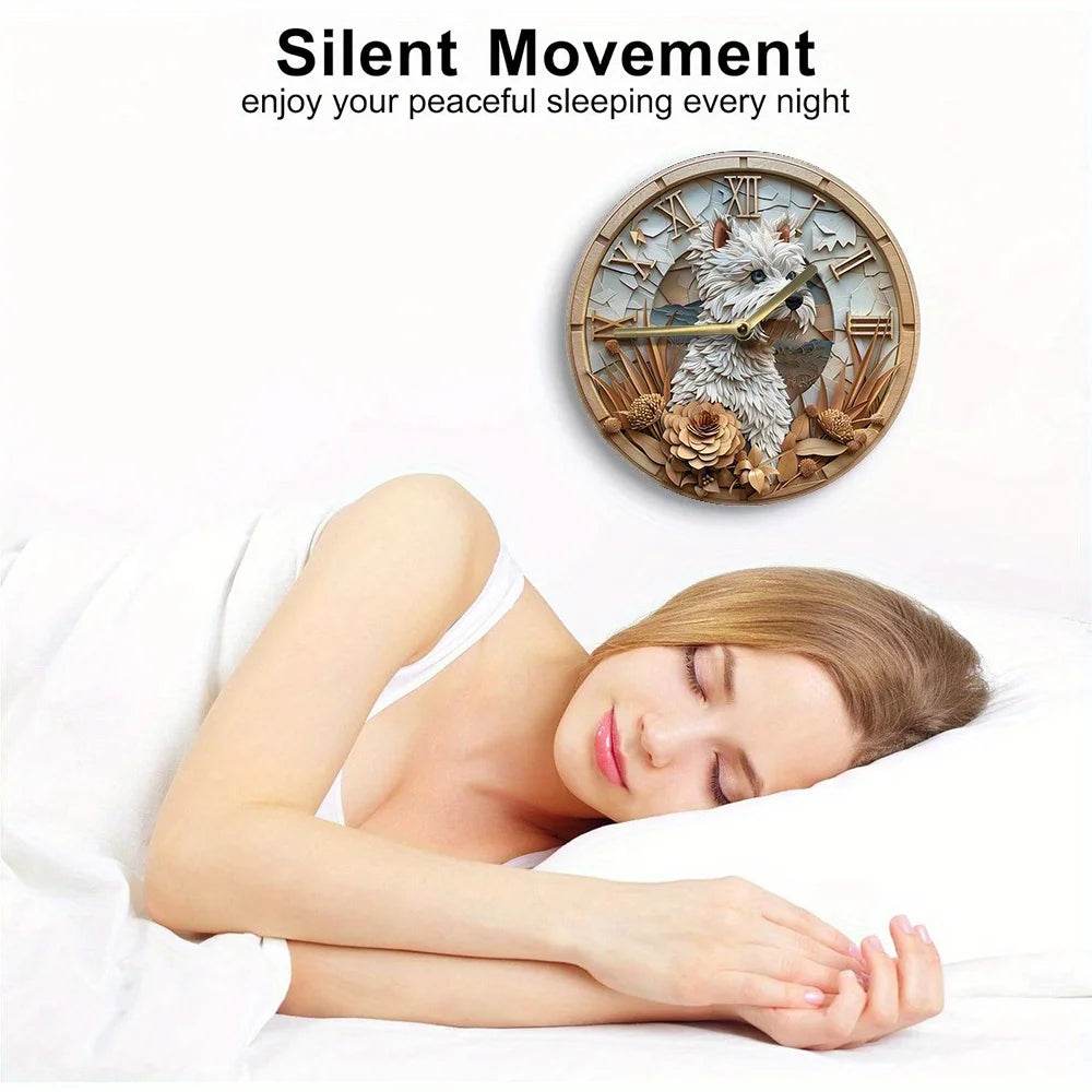 West Highland White Terrier Silent Wall Clock - Montero Milan