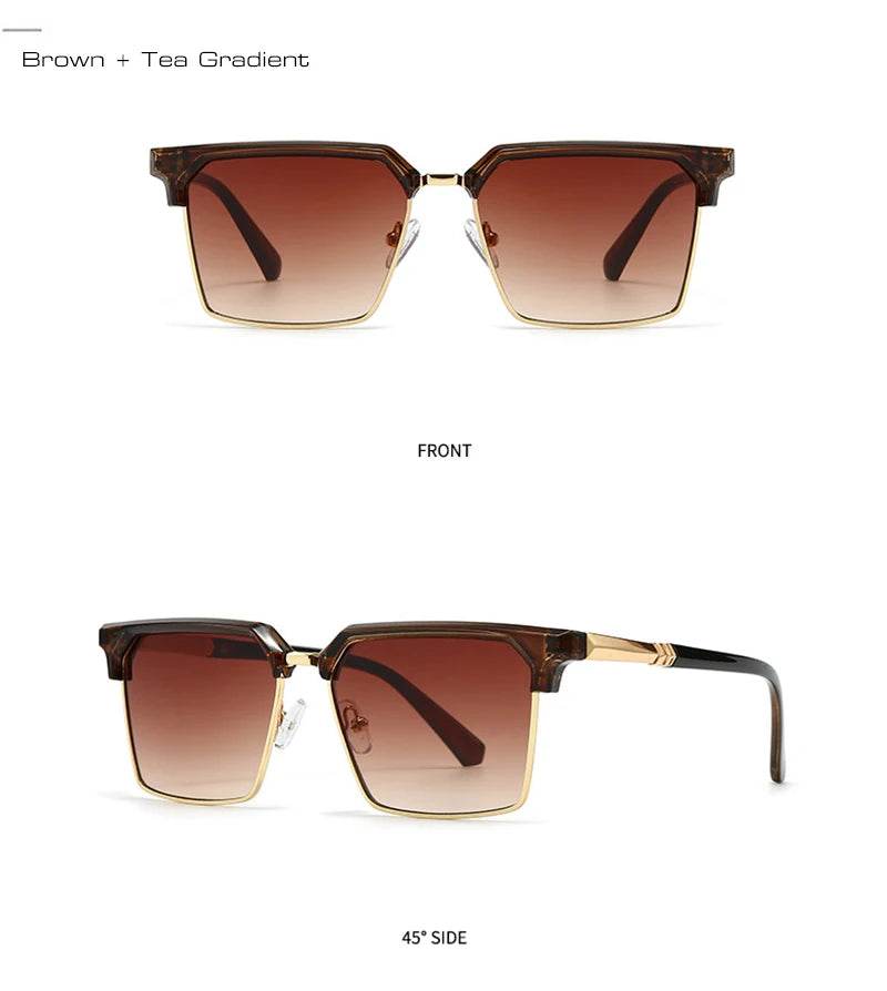 SHAUNA Square Women Fashion Sunglasses Gradient Men Vintage Green Sun Glasses Shades UV400 - Montero Milan