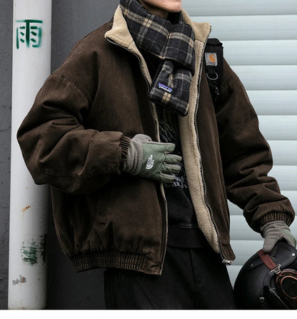 Vintage Fleece Bomber Jacket