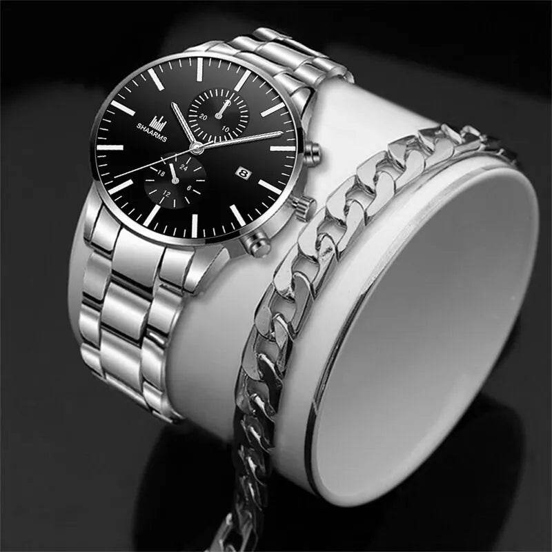 Luxury Stainless Steel Watch & Bracelet Set (Buy 2 Get 1 Free) - Montero Milan