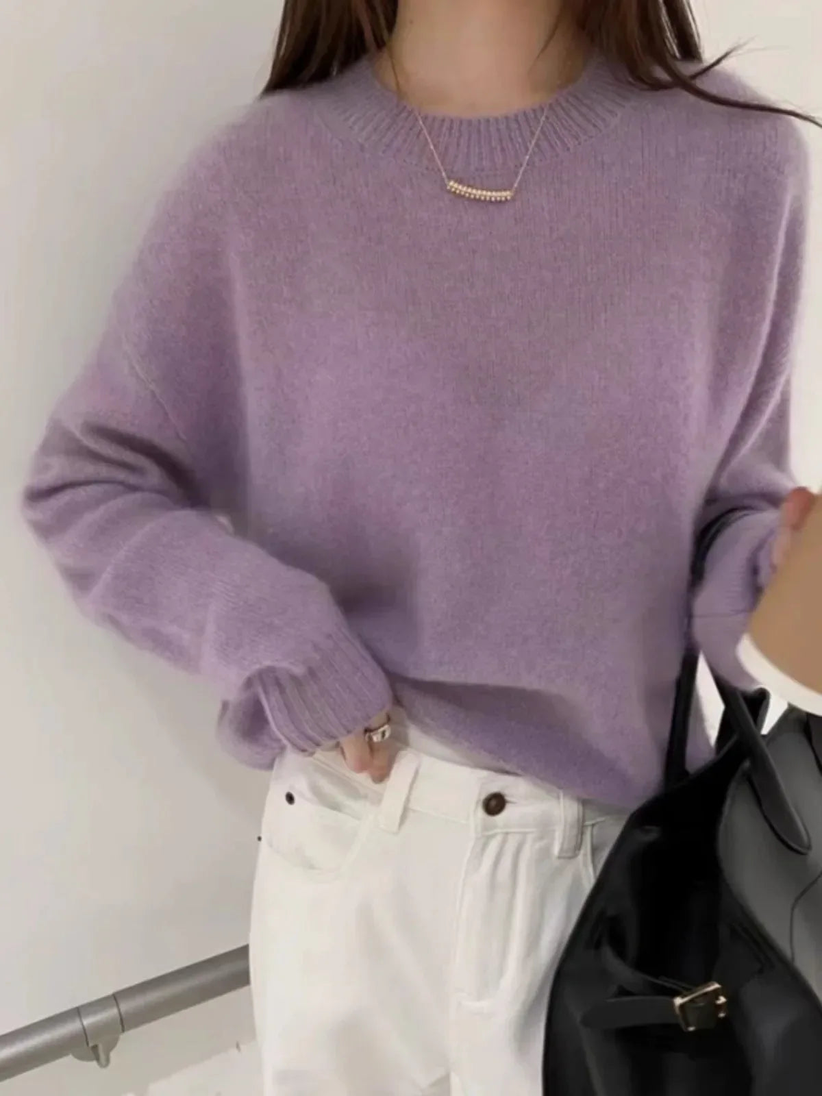 High-grade turtleneck 100 pure cashmere sweater women's autumn and winter thick sweater loose wool knit