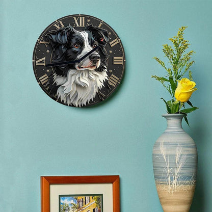 Border Collie Silent Wall Clock - Montero Milan