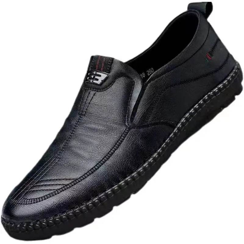 Mens Leather Loafers Non Slip Walking Flats Breathable Outdoor Slip on Casual Shoes for Male Work Office Driving Sneakers2 - Montero Milan