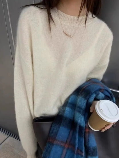 High-grade turtleneck 100 pure cashmere sweater women's autumn and winter thick sweater loose wool knit