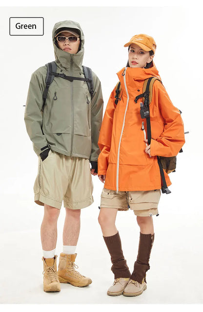 New Men Waterproof Hiking Jacket Women Windproof Sports Coat High Quality Hooded Jacket Outdoor Ride Climbing Running Jacket