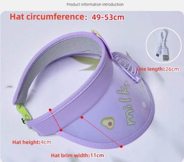 Kids Sun Visor Fan Hat - Montero Milan