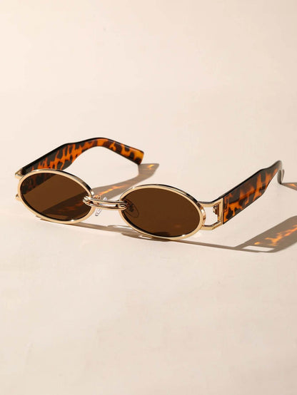 Gold Oval Retro Sunglasses - Montero Milan