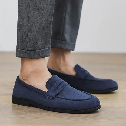 Autumn Suede Loafers Man Large Size 45 Comfort Slip-on Casual Shoes Men Flats Retro Brown Moccasins For Men zapatos de hombre