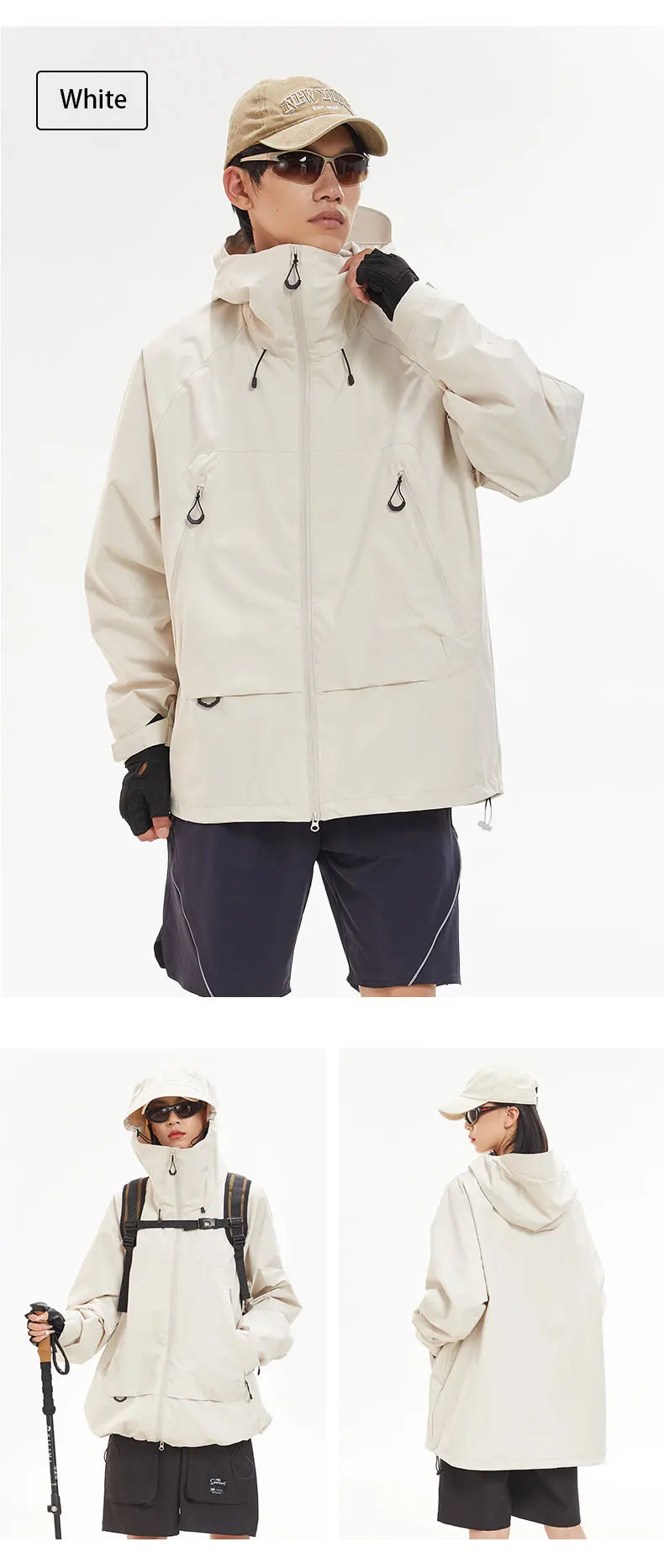 New Men Waterproof Hiking Jacket Women Windproof Sports Coat High Quality Hooded Jacket Outdoor Ride Climbing Running Jacket