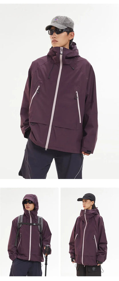 New Men Waterproof Hiking Jacket Women Windproof Sports Coat High Quality Hooded Jacket Outdoor Ride Climbing Running Jacket