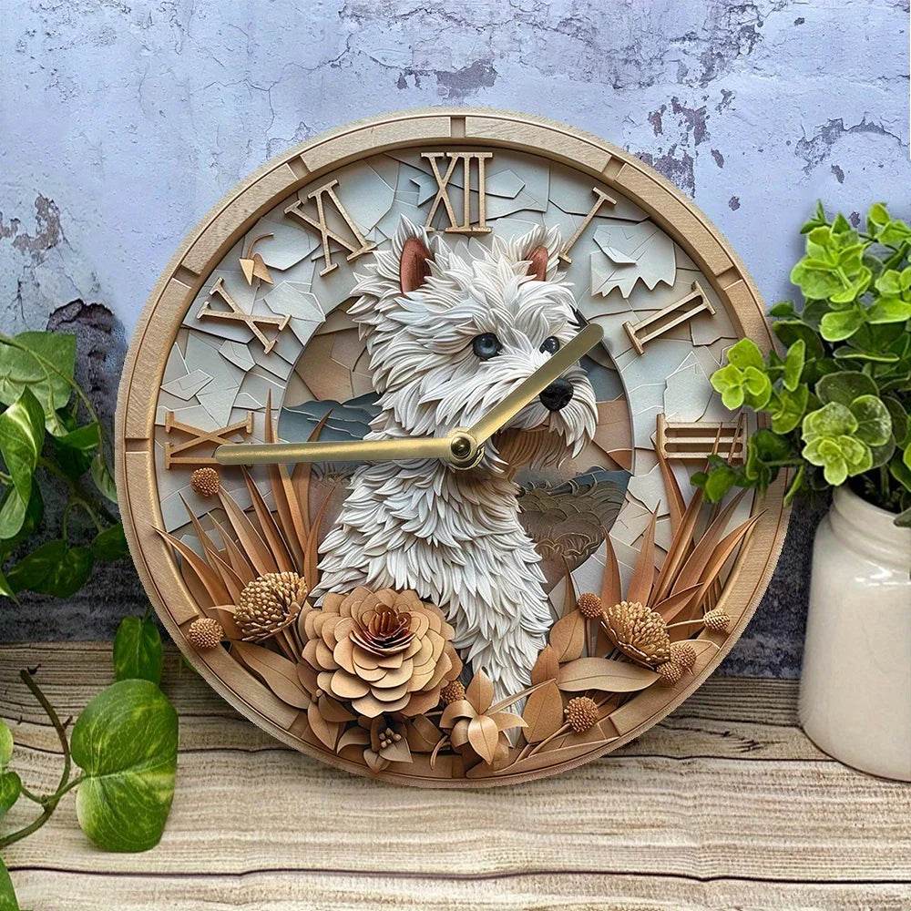 West Highland White Terrier Silent Wall Clock - Montero Milan
