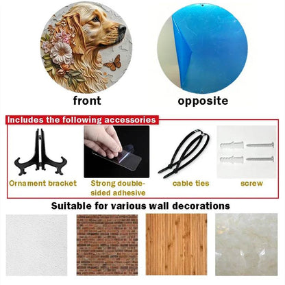 Golden Retriever Flat 3D Ornament - Montero Milan