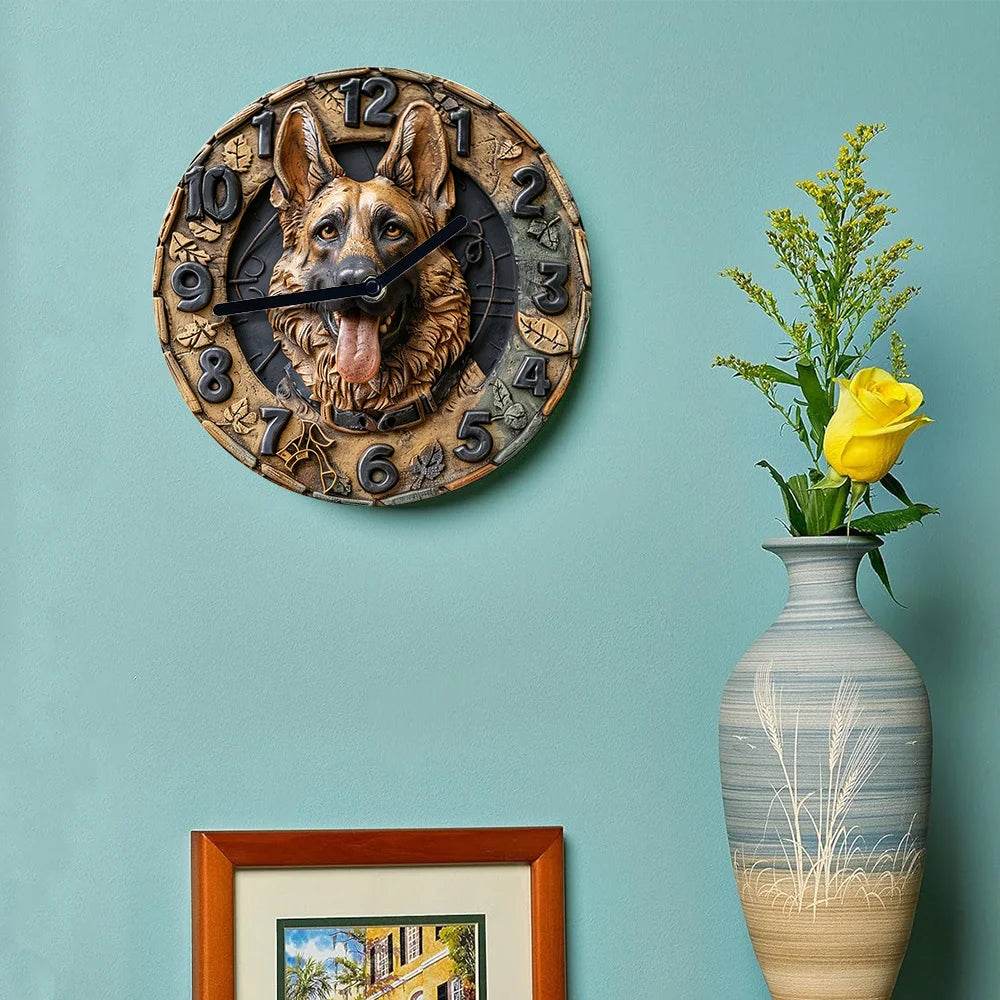 German Shepherd Silent Wall Clock - Montero Milan