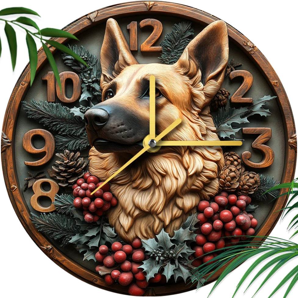 German Shepherd Silent Wall Clock - Montero Milan