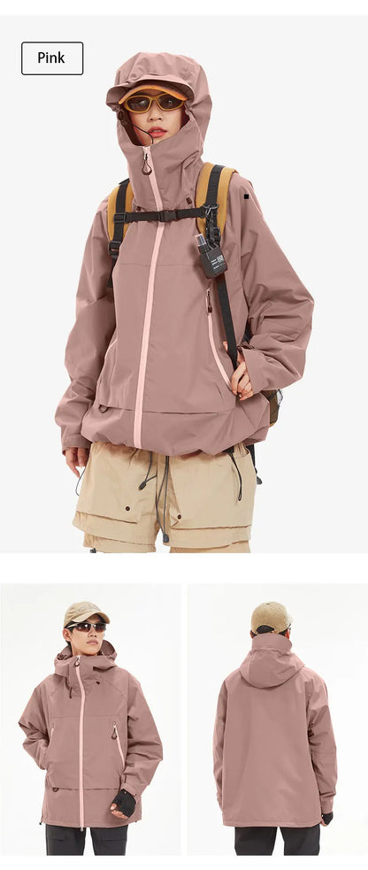 New Men Waterproof Hiking Jacket Women Windproof Sports Coat High Quality Hooded Jacket Outdoor Ride Climbing Running Jacket