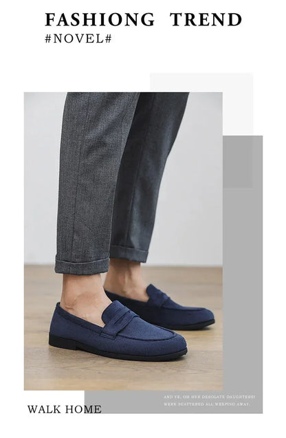 Autumn Suede Loafers Man Large Size 45 Comfort Slip-on Casual Shoes Men Flats Retro Brown Moccasins For Men zapatos de hombre