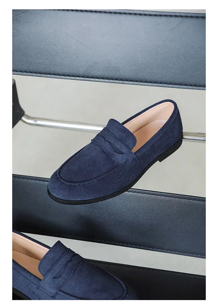 Autumn Suede Loafers Man Large Size 45 Comfort Slip-on Casual Shoes Men Flats Retro Brown Moccasins For Men zapatos de hombre