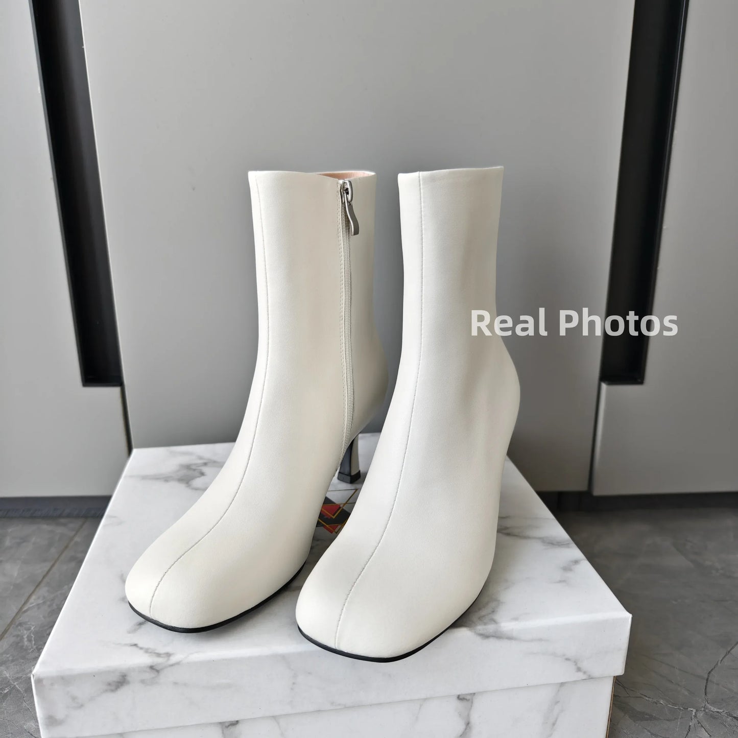 FEDONAS Fashion Women Genuine Leather Thin High Heels Warm Autumn Winter Ankle Boots Round Toe Short Elegant Short Boots Shoes