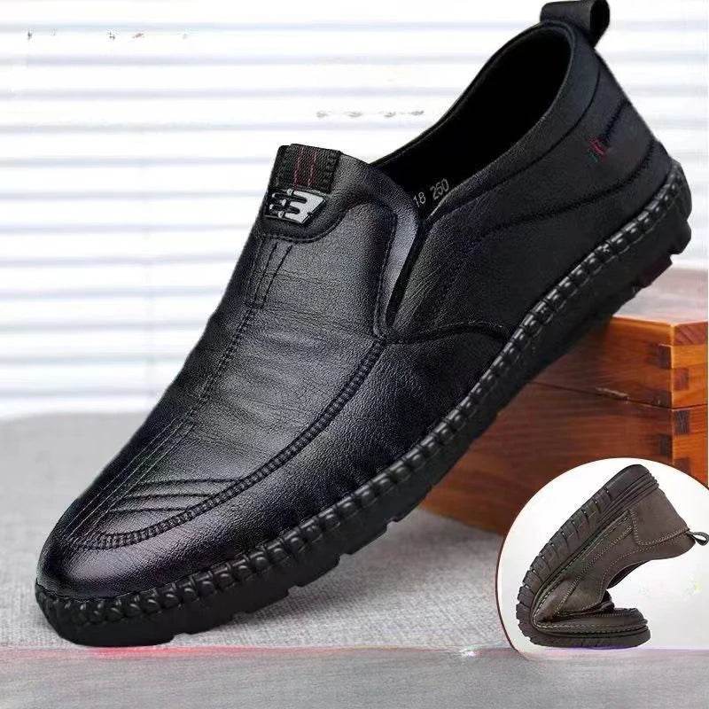Mens Leather Loafers Non Slip Walking Flats Breathable Outdoor Slip on Casual Shoes for Male Work Office Driving Sneakers2 - Montero Milan