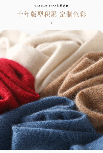 100%Merino Pure Wool Sweater Women's AutumnWinter Long Sleeve High Neck Pullover Warm High Quality Solid Color Basic Knit Jumper