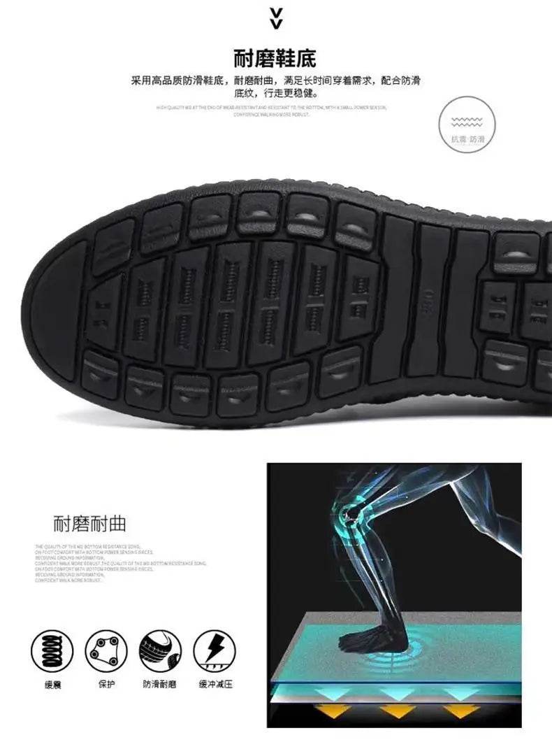Mens Leather Loafers Non Slip Walking Flats Breathable Outdoor Slip on Casual Shoes for Male Work Office Driving Sneakers2 - Montero Milan