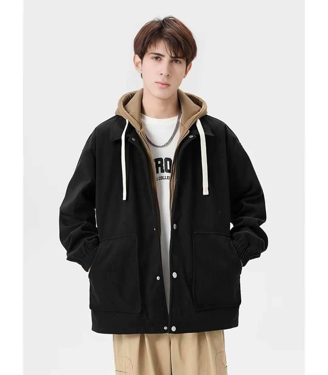 False Two-Piece Hooded Basketball Jacket - Montero Milan