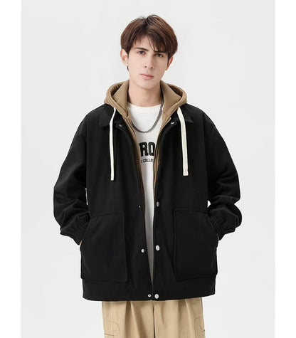 False Two-Piece Hooded Basketball Jacket - Montero Milan