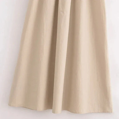 HXAO Khaki Elegant Long Dresses 2025 Women's Spring Sleeveless Black Dresses Fashion Casual Party Y2k Dress Vestidos For Female