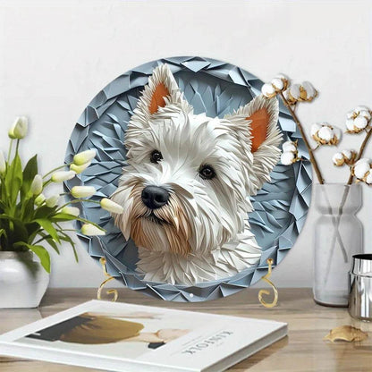 West Highland White Terrier Dog Flat 3D Ornament - Montero Milan