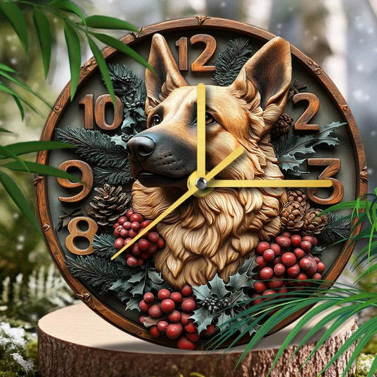 German Shepherd Silent Wall Clock - Montero Milan