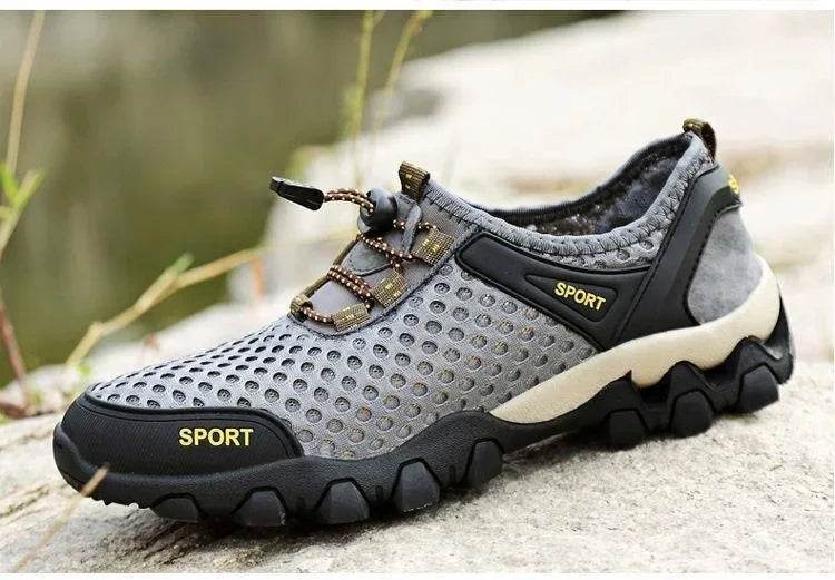 Summer Men's Mesh Sports Shoes Fashion Mountaineering Breathable Lightweight Anti Slip Shoes Outdoor Travel Running Casual Shoes - Montero Milan