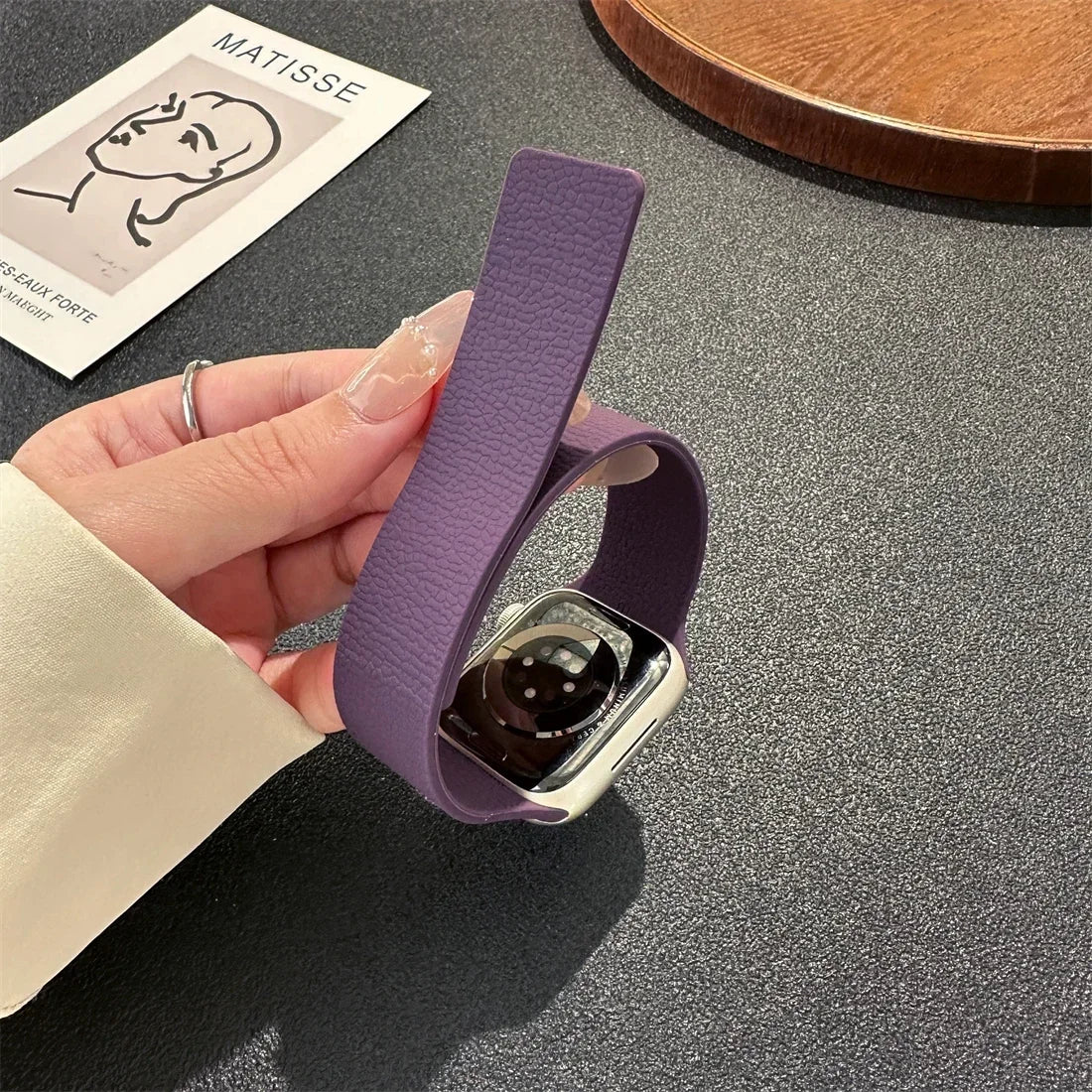 Magnetic Leather Apple Watch Band