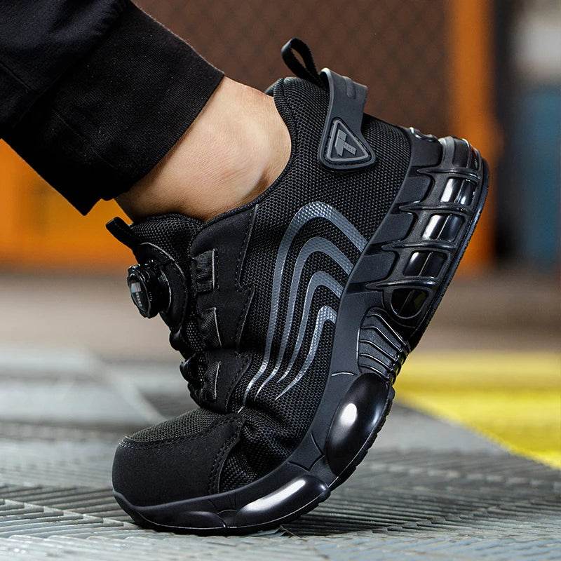 Rotary button new safety shoes for men, anti-impact and anti-piercing work shoes, fashionable men's sports shoes, and safety pro - Montero Milan
