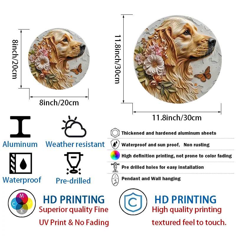 Golden Retriever Flat 3D Ornament - Montero Milan