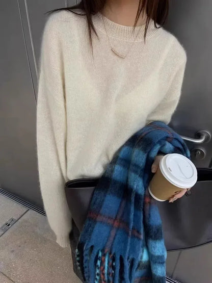 High-grade turtleneck 100 pure cashmere sweater women's autumn and winter thick sweater loose wool knit
