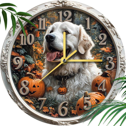 White Retriever Silent Wall Clock - Montero Milan