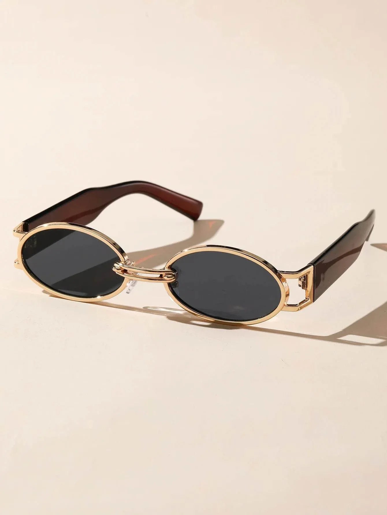 Gold Oval Retro Sunglasses - Montero Milan