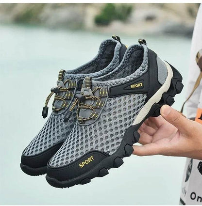 Summer Men's Mesh Sports Shoes Fashion Mountaineering Breathable Lightweight Anti Slip Shoes Outdoor Travel Running Casual Shoes - Montero Milan