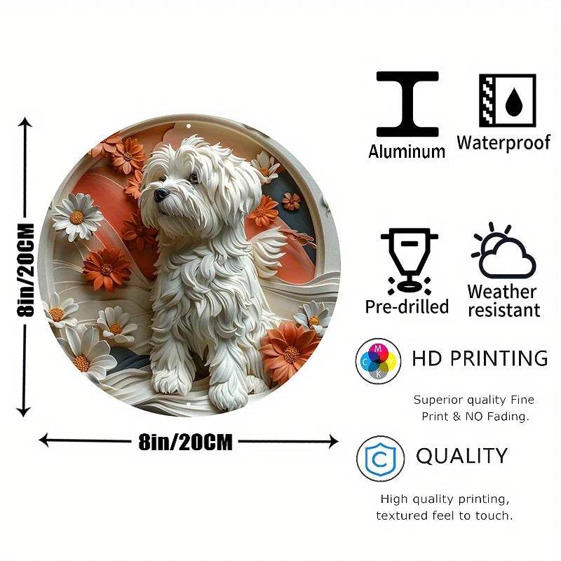 Maltese Dog Flat 3D Ornament - Montero Milan