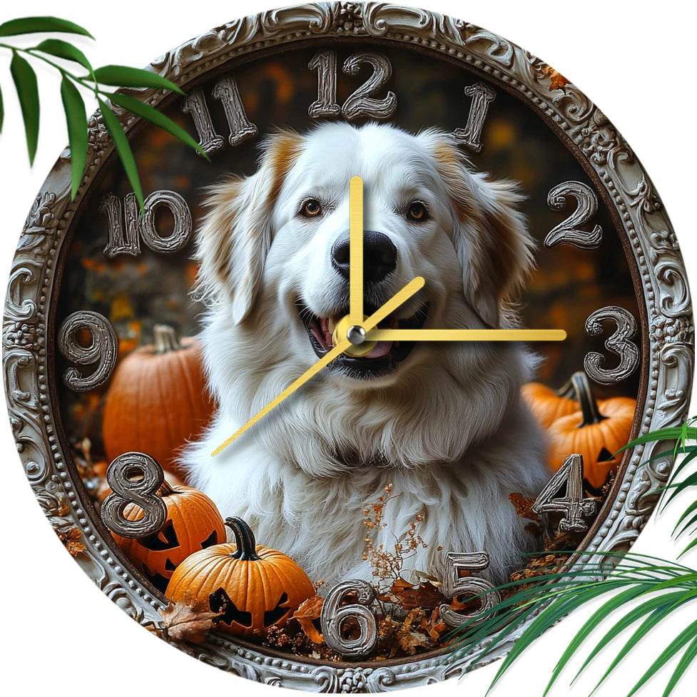 White Retriever Silent Wall Clock - Montero Milan