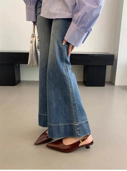 Summer Pointed Toe Women Sandals Fashion Singbacks Mules Shoes Ladies Elegant Low Heel Stripper Party Sandalias - Montero Milan