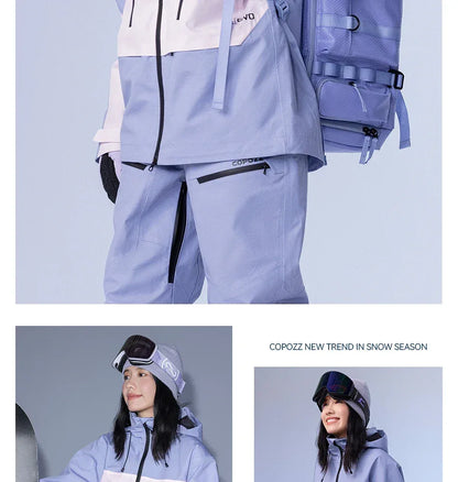 COPOZZ Ski Jacket Women Man Hooded Ski Wear Windproof Winter Overalls Hoodie Waterproof Outdoor Sports Clothing Snowboard