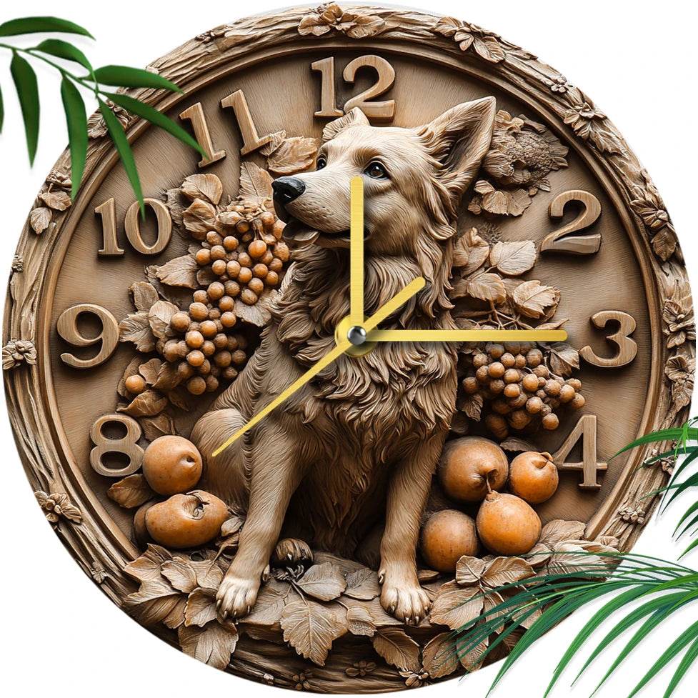 German Shepherd Silent Wall Clock - Montero Milan