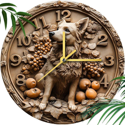 German Shepherd Silent Wall Clock - Montero Milan