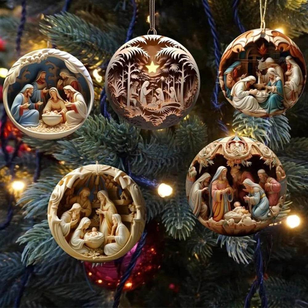 Classic Christmas Nativity Ornaments (1 / 6 / 12 PCs) - Montero Milan