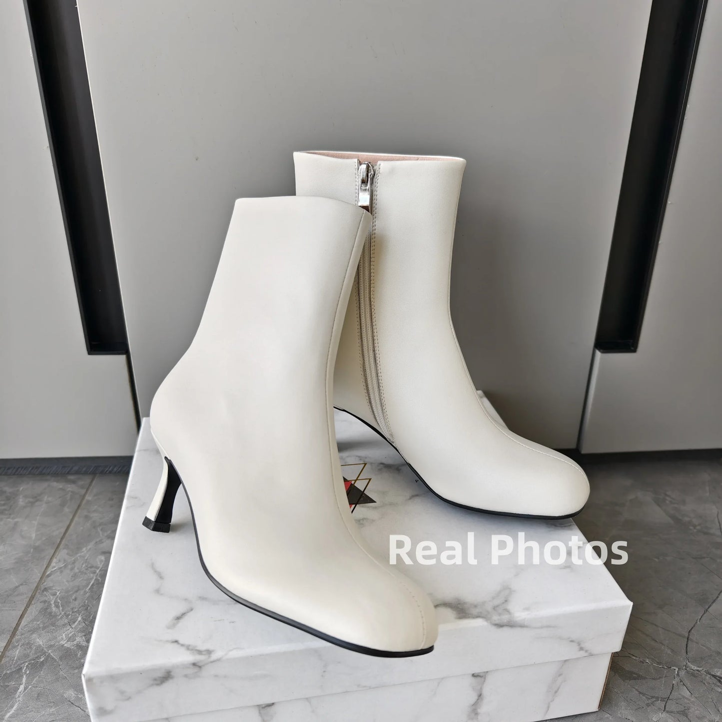 FEDONAS Fashion Women Genuine Leather Thin High Heels Warm Autumn Winter Ankle Boots Round Toe Short Elegant Short Boots Shoes