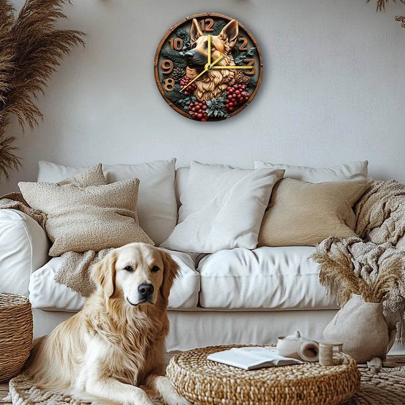 German Shepherd Silent Wall Clock - Montero Milan