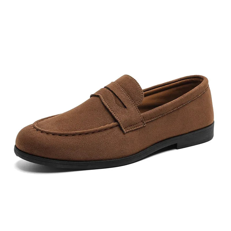 Autumn Suede Loafers Man Large Size 45 Comfort Slip-on Casual Shoes Men Flats Retro Brown Moccasins For Men zapatos de hombre