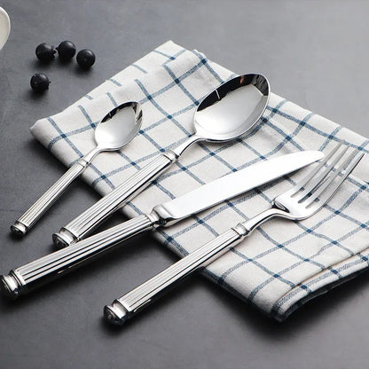 4pcs Bright 18/10 Stainless Steel Luxury Cutlery Set Dinnerware Tableware Knife Spoon Fork Flatware Dishwasher Safe Utensils